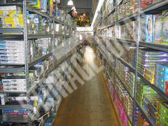 Supermarket shelves with storage ideas watermark