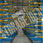 Multiple blue and yellow color stand rack at the warehouse