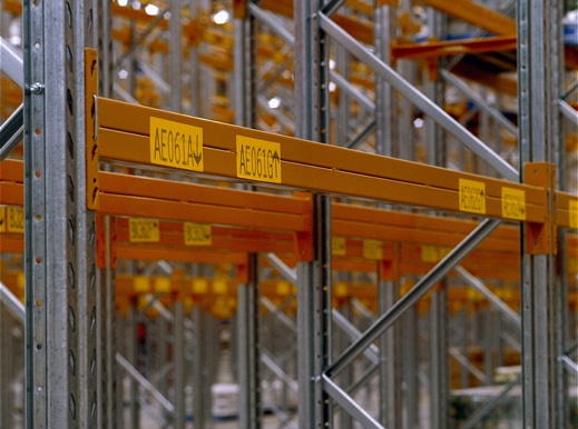 Orange color heavy beam racks for product storage