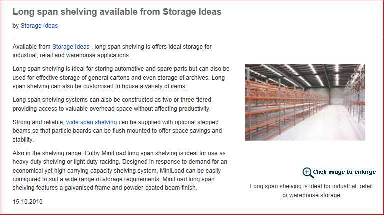 Long Span Shelving, Storage Ideas, Wide Span Shelving, Shelving Systems
